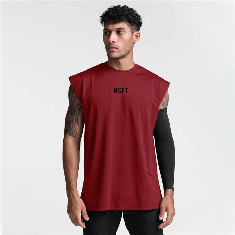 

FITNESS SHARK Men's Sleeveless Training Top Loose Breathable Running Undershirt
