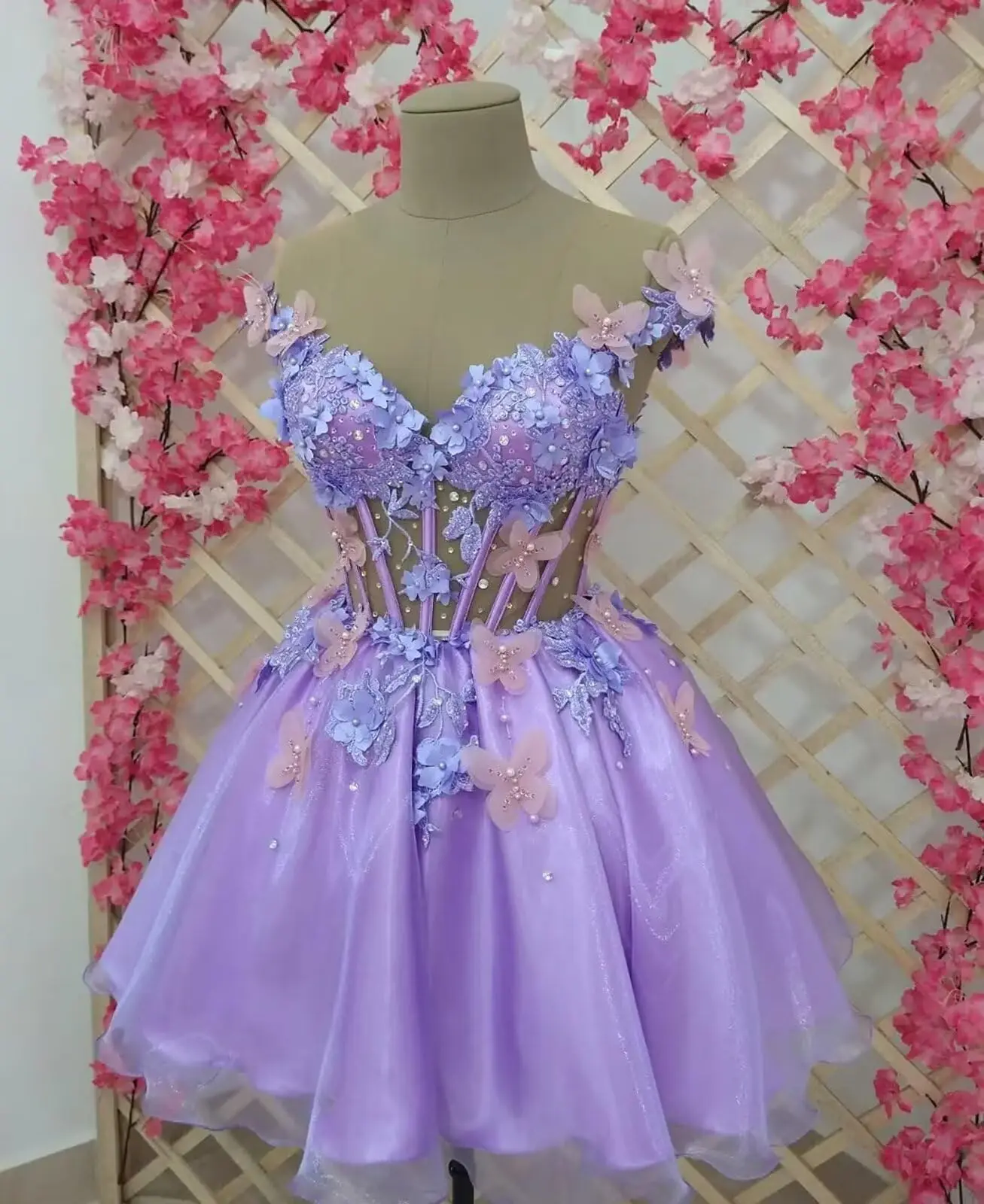 

Блестящие кружевные аппликации с открытыми плечами, платья для встречи выпускников для подростков, короткие 3D бабочки, вечерние бальные платья для коктейлей