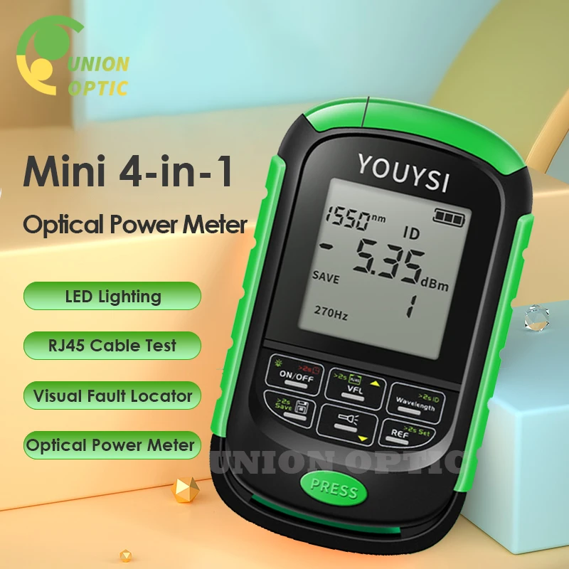 4-in-1 Optical Tester Alat Fiber Optic Power Meter Uji Kabel Jaringan OPM dengan Visual Fault Locator dan Lampu LED VFL