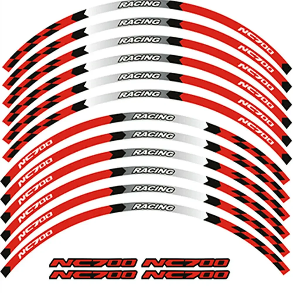 Per HONDA NC 700 NC700S/X/XD/XDH Vendita calda Stile Cerchione Pneumatico Cerchione Adesivi 17 pollici ruota Nastro Adesivi Decalcomanie