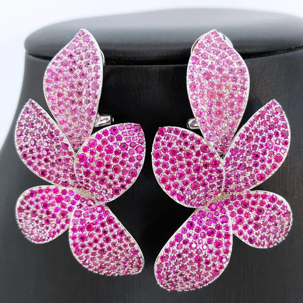 

Missvikki New Charm Trendy Leaves Drop Earrings For Women Wedding Party Shiny Full CZ Earrings Fashion Jewelry High Quality