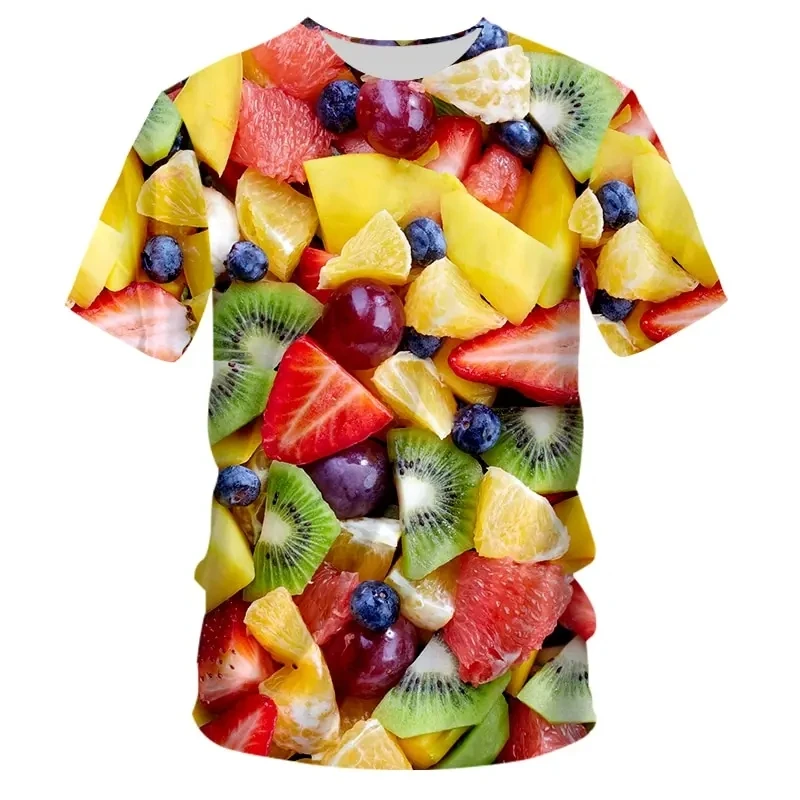 New Funny Fresh Fruit Pattern 3D Print T-Shirts Men Women Short Sleeve T Shirt Oversized Harajuku Y2k Tees Tops Kids Clothing