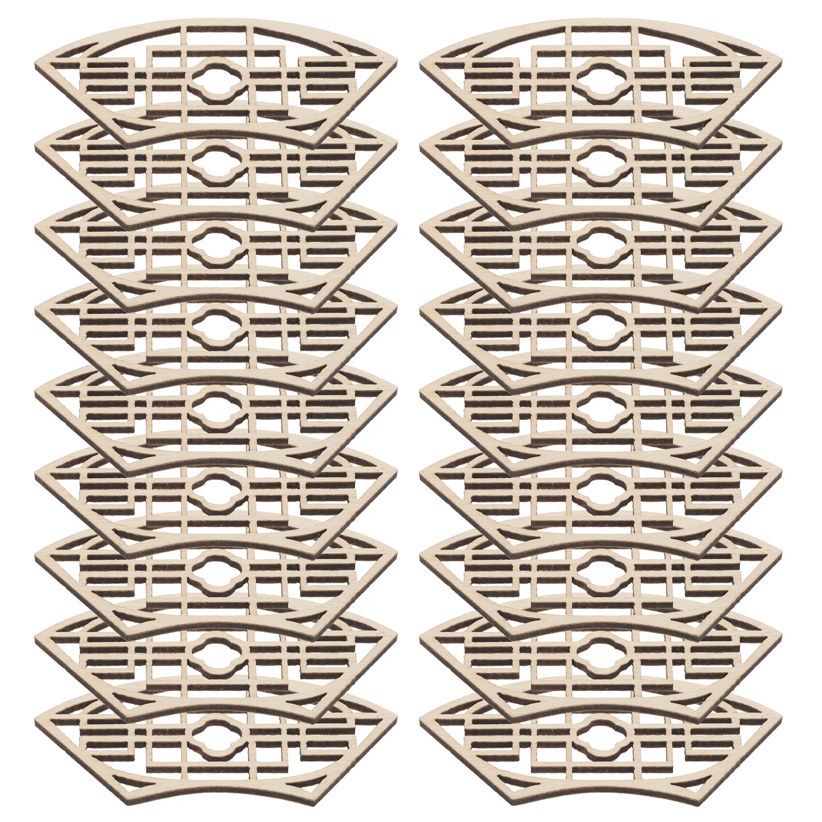 

20Pcs Retro Style Mini House Screen Versatile Divider Background Wall Dollhouse Miniatures Decor Mini Wood Screen Model​