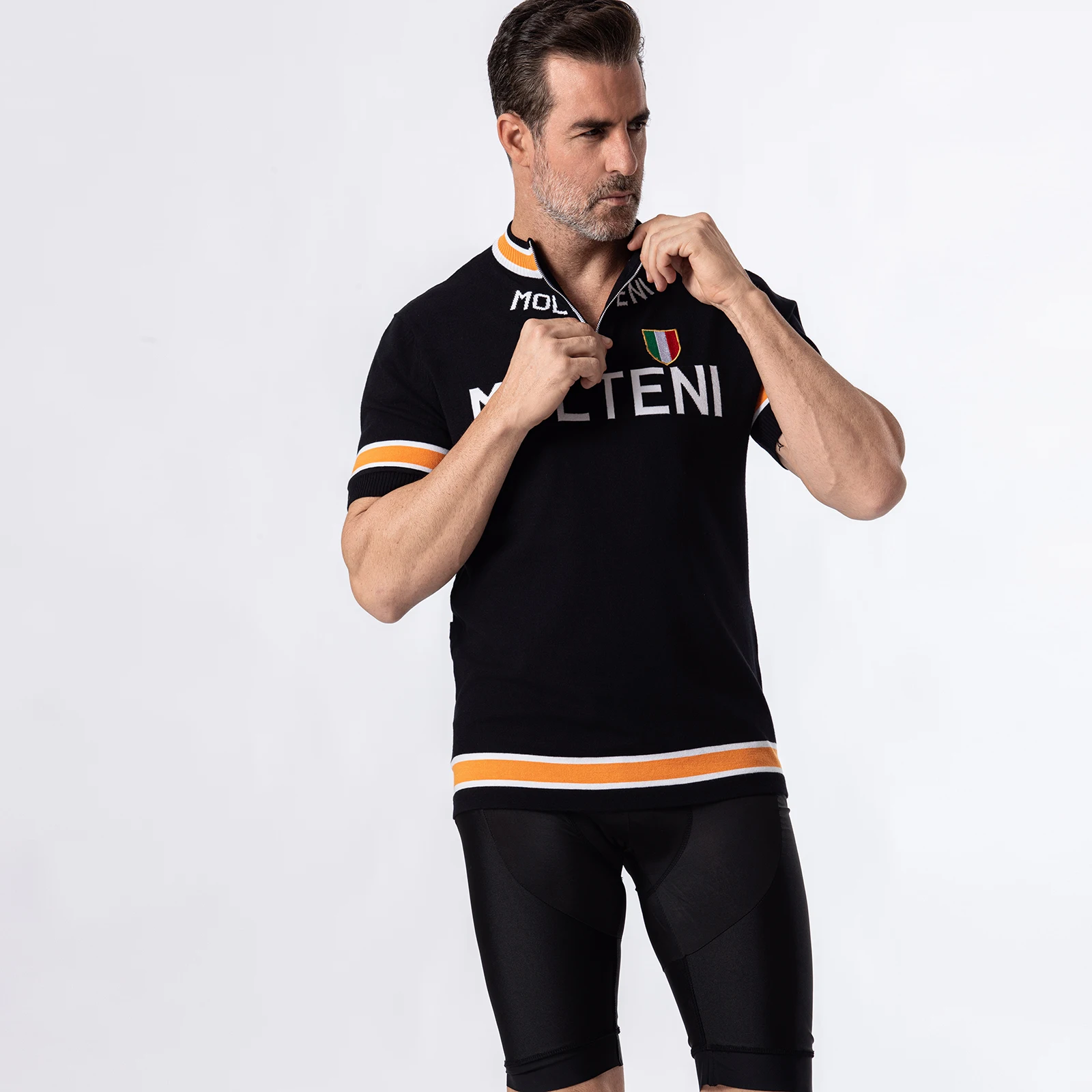 

Retro molteni Wool Cycling Jersey black Bike Wears Top