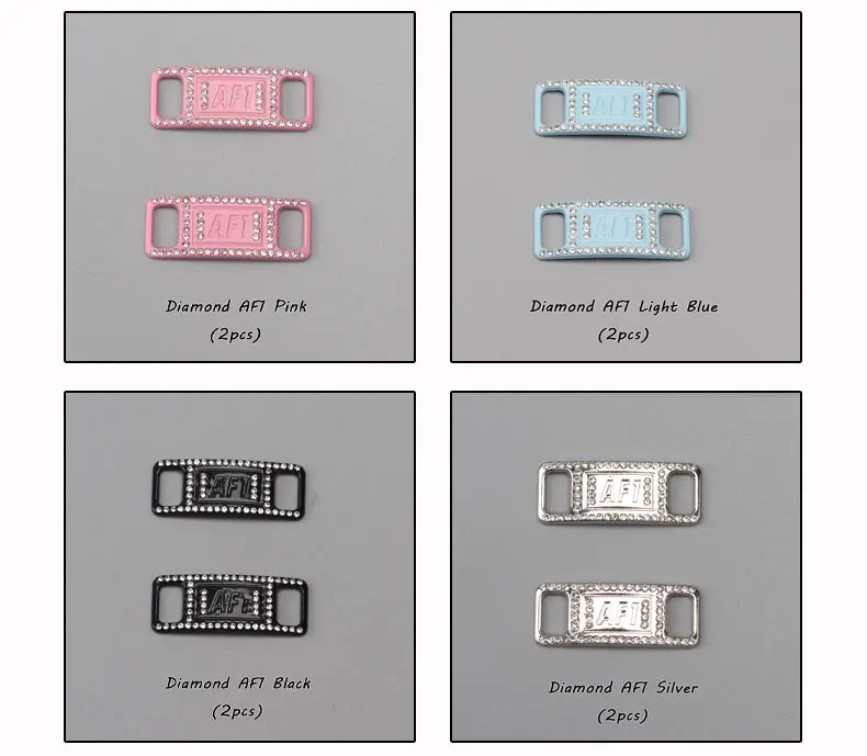Diamant-Schuhdekorationen Schnürsenkel Metall-Schnallen-Charms Luxus-Strass-Schuhzubehör Metall-Schnürsenkelschloss Sneaker 1 Paar – Detail 19