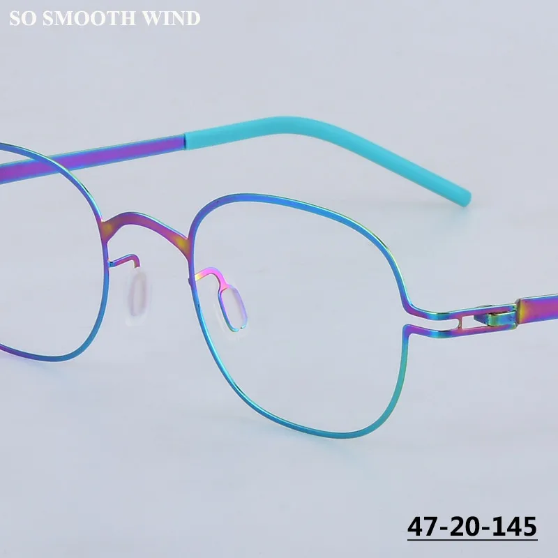 

Очки без оправы в немецком стиле, синие, маленькие квадратные, для бизнеса, унисекс, ультралегкие, ручной работы, цветные, не выцветающие