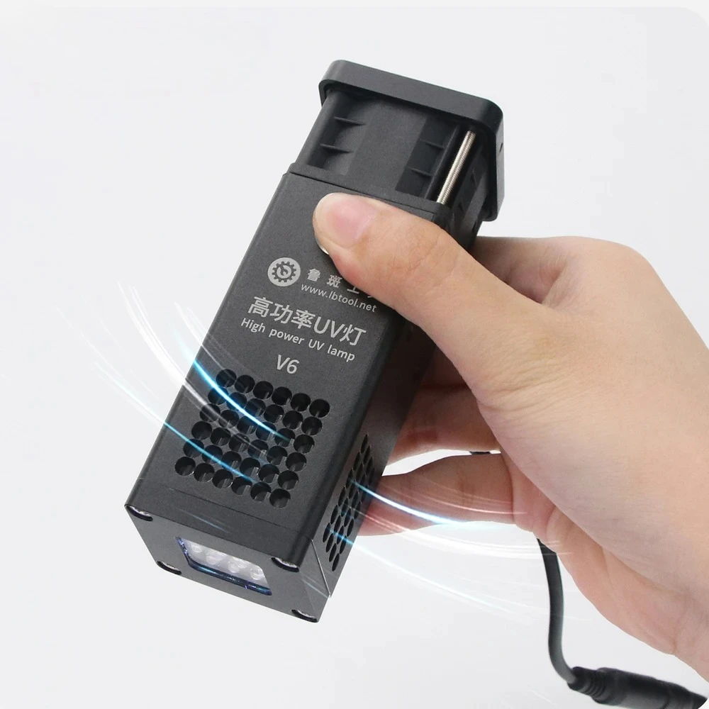 Ultra high power V6 UV Curing Lamp Mobile Phone Repair Shadowless Adhesive Green Oil UV Light Air Cooling and Heat Dissipation