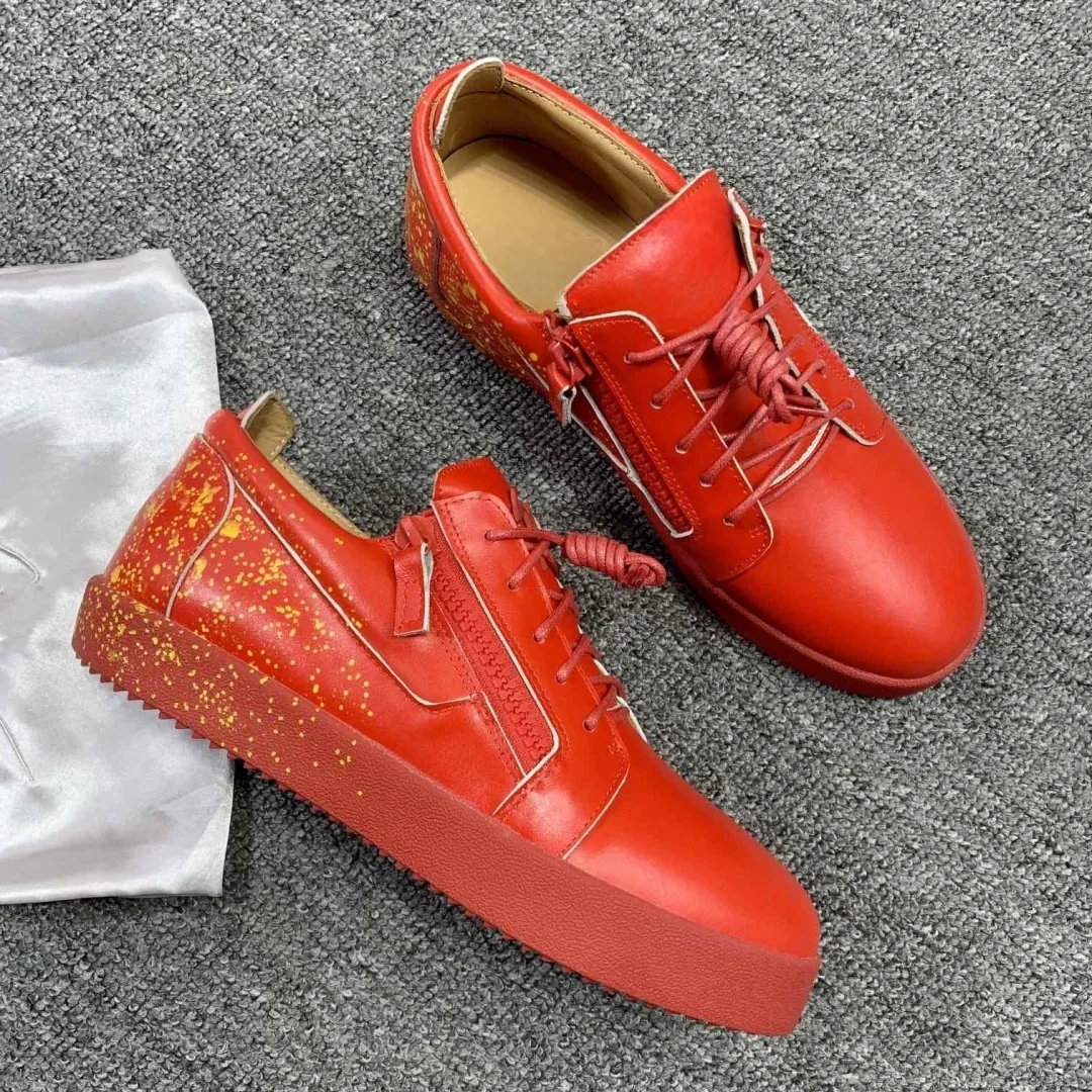 

New Fashion Casual Sneakers for Men Brand Designer Women Tennis shoes Luxury Real Leather GZ Loafers Sports shoes 35-48 G0368