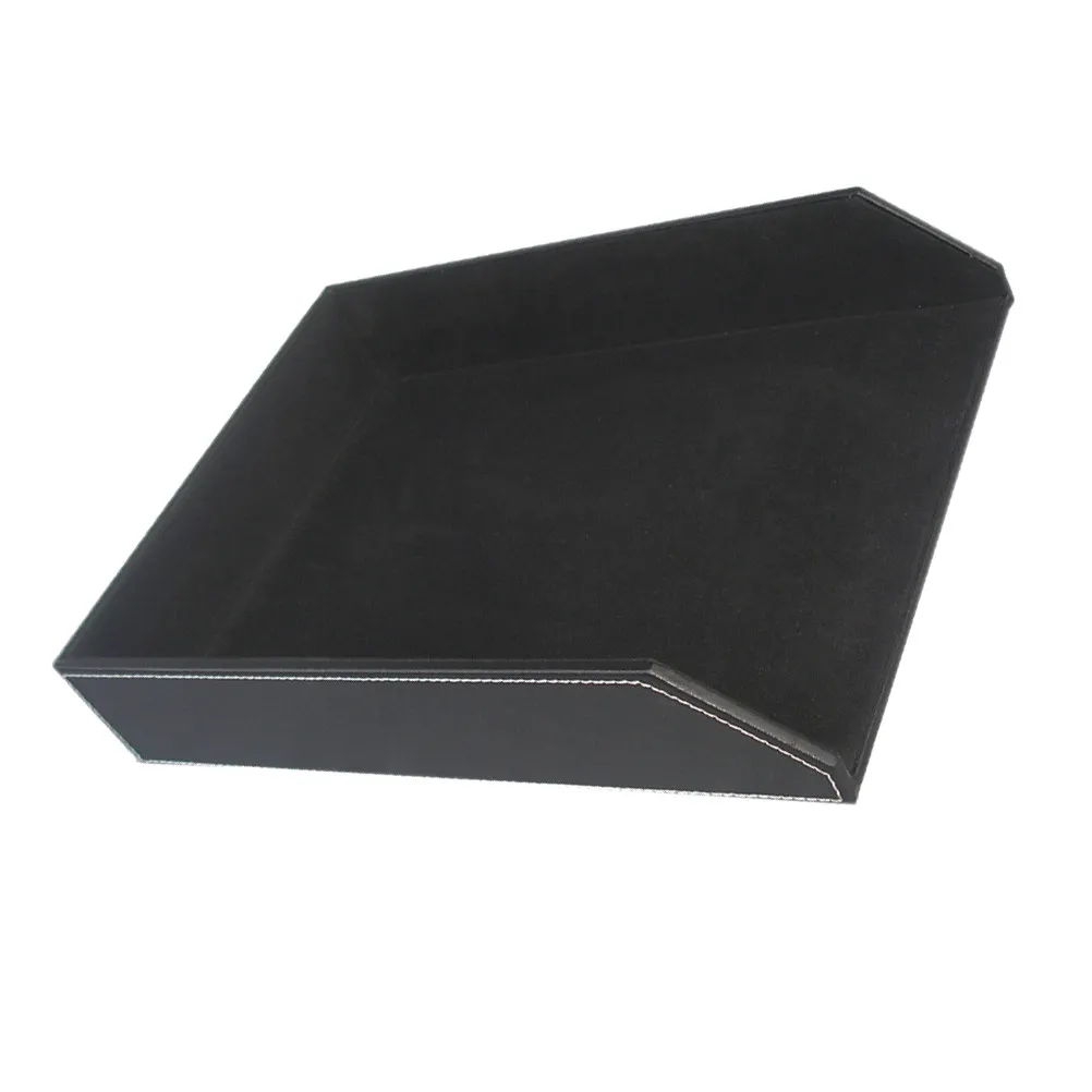 

A4 File Storage Tray Black Single-Layer Desktop Document Organizer Paper Tray Holder Office Study Document Disc