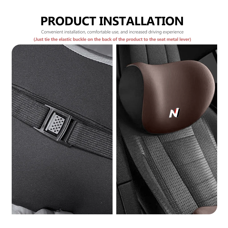 Car Back Support Headrest Neck Pillow Memory Cotton Lumbar For Hyundai N Line i20 i30 Sonata Tucson Azera Elantra Veloster