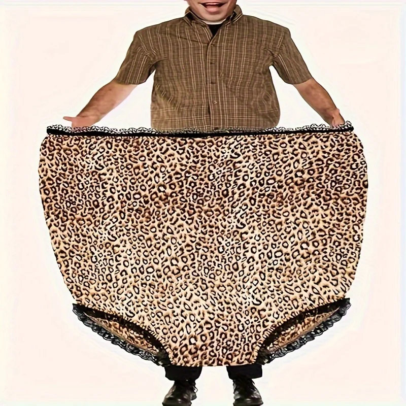 Funny Boxer Briefs Polyester Funny Giant Pink Lace Trim Boxer Briefs, Playful Adult Prank Gift, for Parties & Humorous Surprises