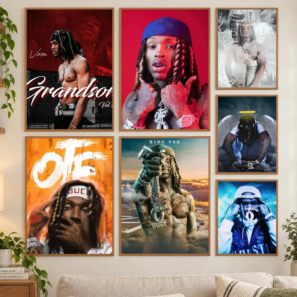 Rapper T-King Cool Von Poster HD art sticky wall waterproof home living room bedroom bar aesthetic decoration