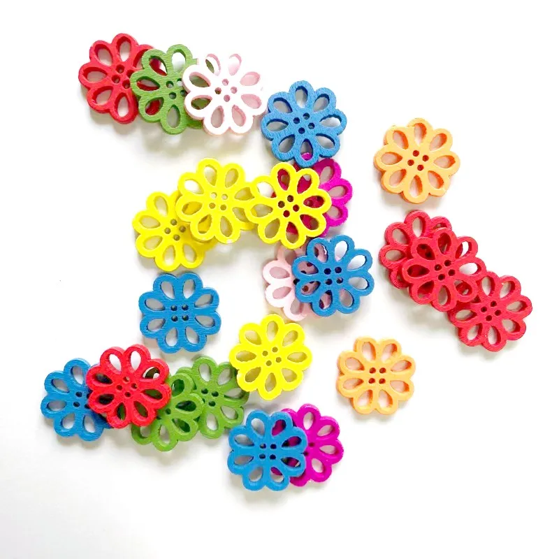 

Wooden Hollow Button DIY Handmade Crt Supplies for Kindergarten Decoration Sewing Accories Quiet Running Water Brand
