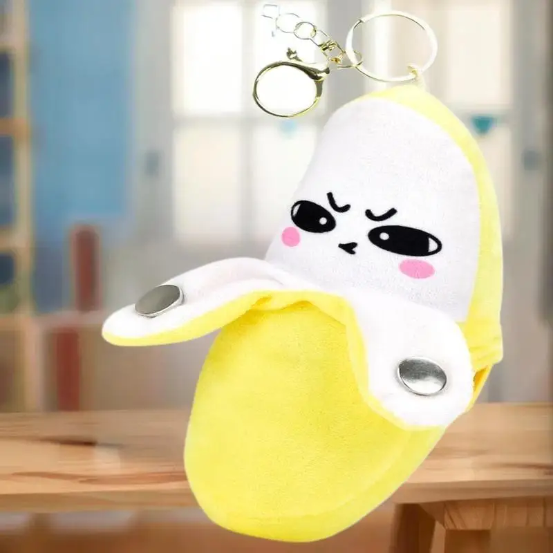 1Pcs Banana Rhythm Piano Plush Keychain Offers Creative and Fun Singing Experience for Parent-Child Interactions.