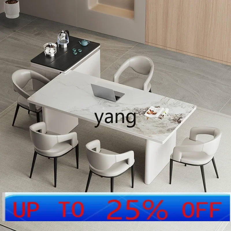 

LH dining table integrated dual-purpose light luxury modern high-end office home tea table and chair combination