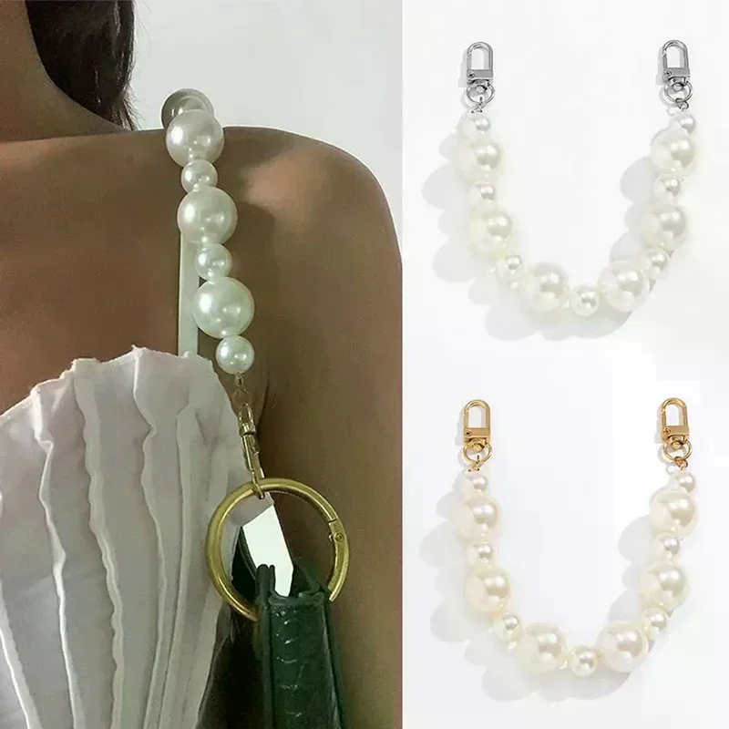 Fashion Imitation Pearl Bag Decoration Luggage Accessories Chain Women Handbag Shoulder Bag Strap Chain Decorative Pearl Chain