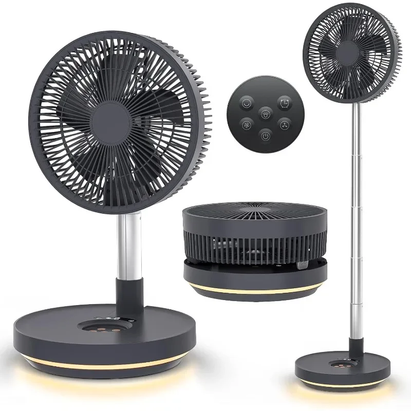 Primevrive ventilatore oscillante alimentato a batteria regolabile in altezza ricaricabile Home Office tenda da campeggio all'aperto da viaggio