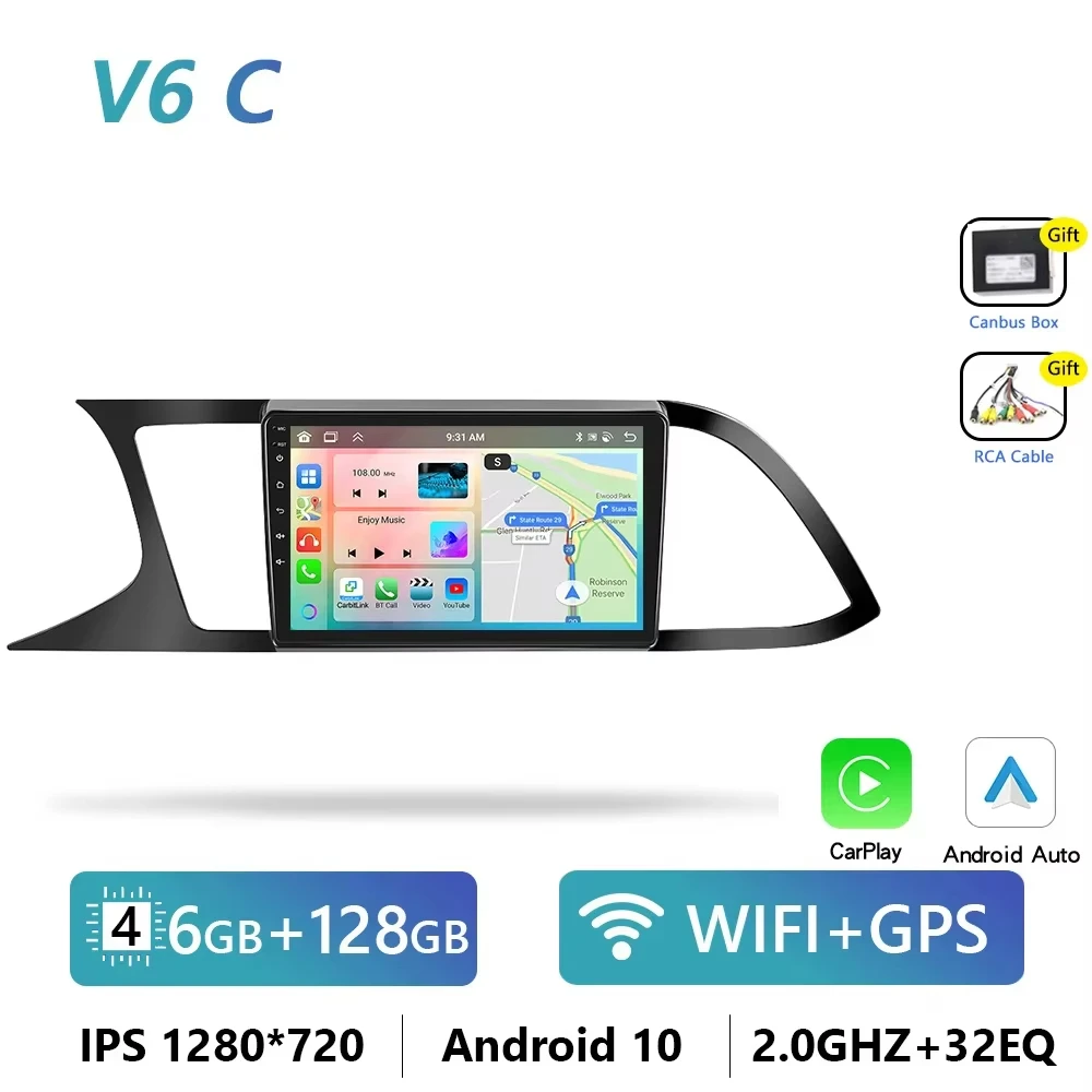 4G Carplay Android Auto Autoradio Voor Plaats Leon 3 Mk3 2012-2020 Multimediaspeler Gps Navigatie 4G Wifi Dsp Hfi Head Unit