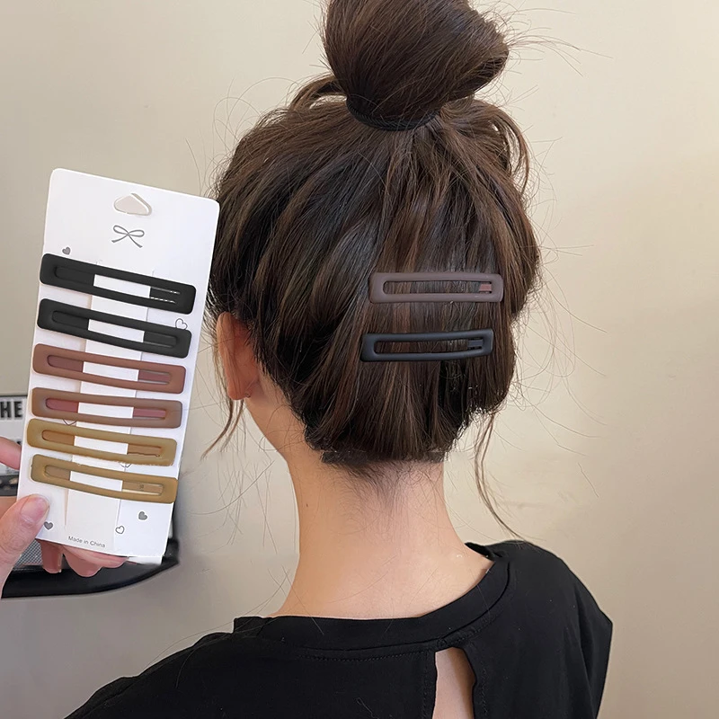 6 шт. модные практичные универсальные заколки Morandi Color BB для волос, боковые Заколки для женщин и девочек, аксессуары для волос