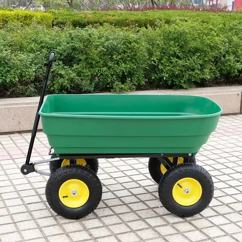 Solid wheel garden cart 125L 150KG load-resistant and wear-resistant design, suitable for garden transformation and lawn soil