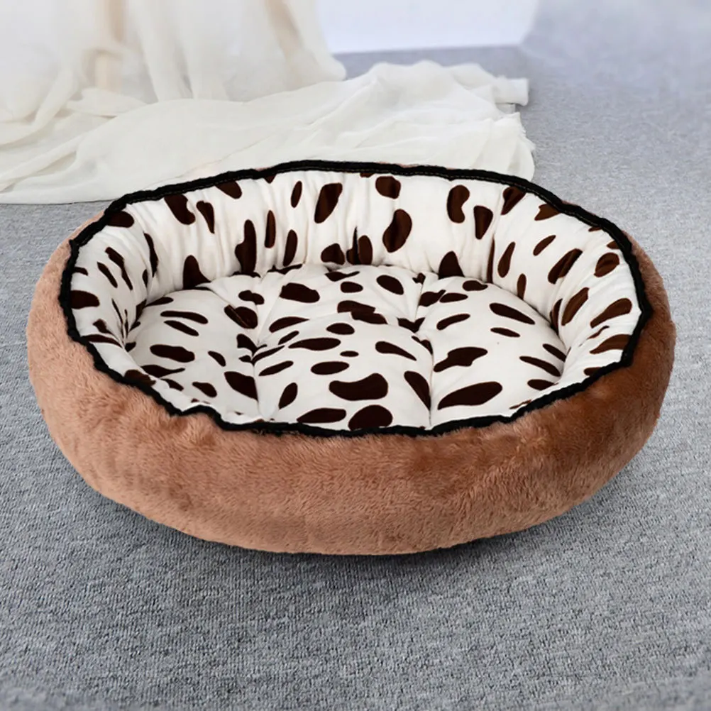 

1pc Cat Bed Dog Kennel Mat Small Pet Sleeping Nest Portable Summer Cooling Pad Cow Print Washable Pet Supplies