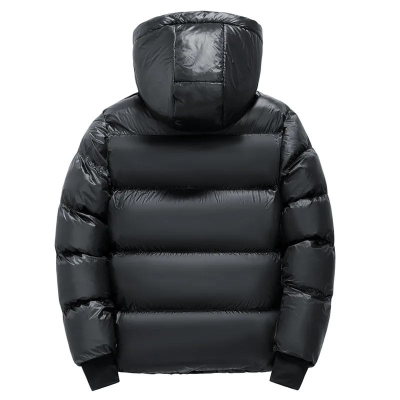 Men's Hooded Warm Puffer Coat Thickened Padded Winter Parka Jacket With Detachable Hood Nylon Fabric Outwear Jacket