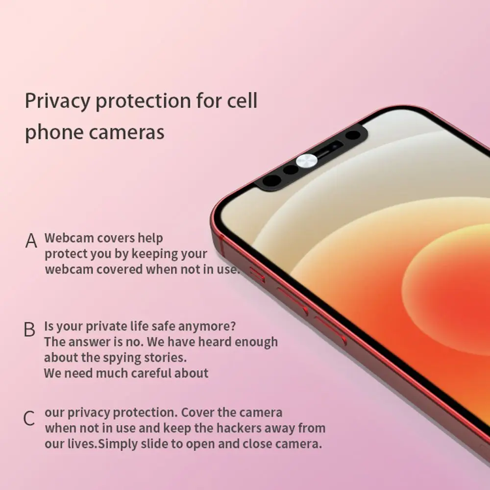 Phone Lens Accessories Antispy Privacy Cap Lens Sticker Front Camera Slider Webcam Cover For iPhone X XS 11 12 ProMax Mini
