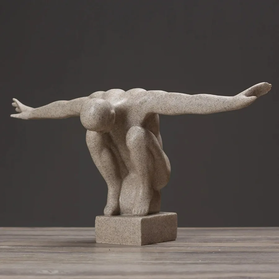 Human Body Art Sculpture Thinker Statues Resin Art Craft Figure Home Decoration Accessories Room Living Room Decoration