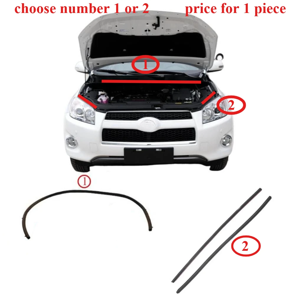 53388-0R020 Bonnet Rubber for Toyota RAV4 2008-2012 Headlight Rubber for RAV4 Body Rubber 1 Piece Choose Number 1 or 2