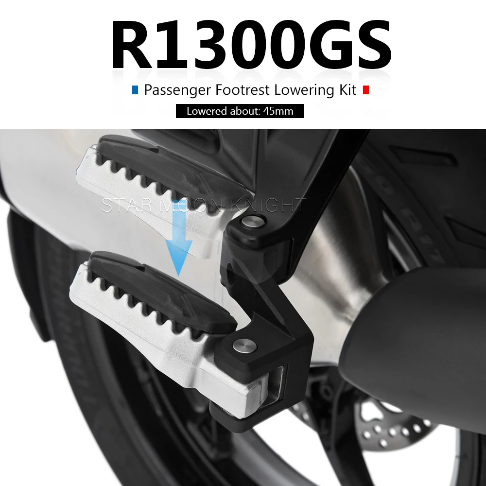 For BMW GS 1300 2023 2024 R1300GS Motorcycle Accessories Passenger Footrest Lowering Kit Foot Pegs Footpeg Relocation