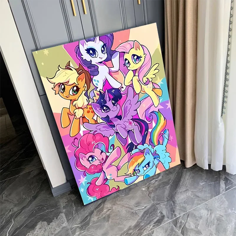 My Little Pony Pinkie Pie cartoon kawaii digital oil painting diy coloring children's hand-filled acrylic oil painting new style