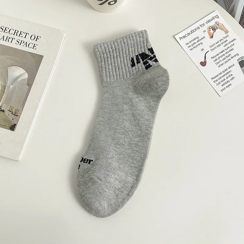 Chaussettes de sport décontractées pour hommes, chaussettes courtes All-Match, haute qualité, bateau, extérieur, tendance, nouveau style, mode, 5/10 paires