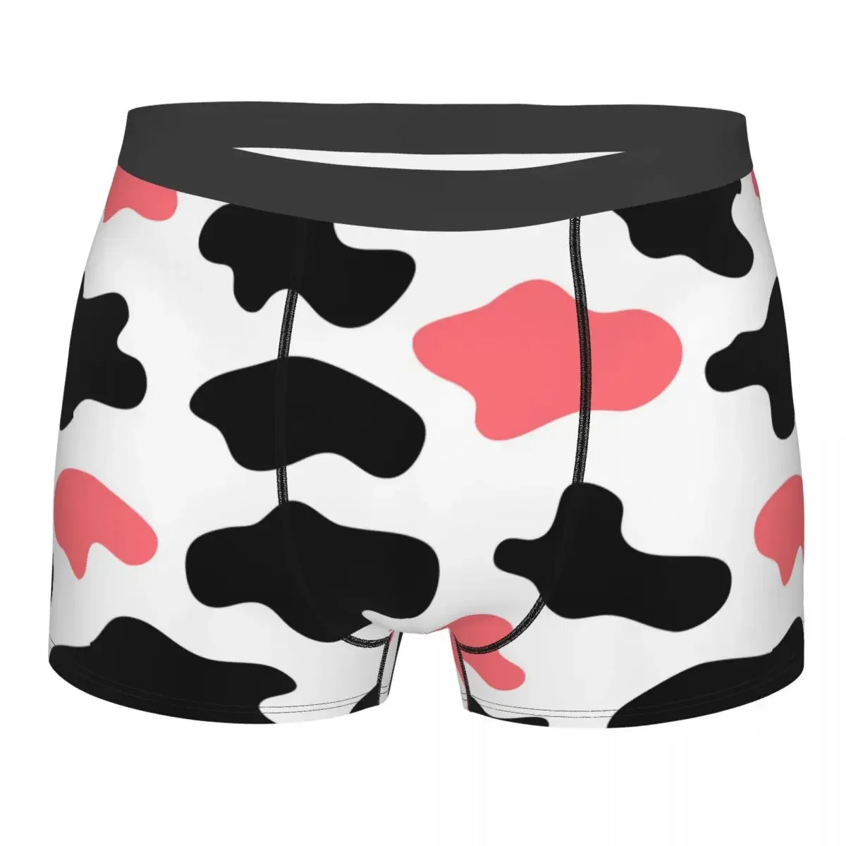 Custom Male Cool Cow Spots Underwear Texture Animal Skin Boxer Briefs Soft Shorts Panties Underpants