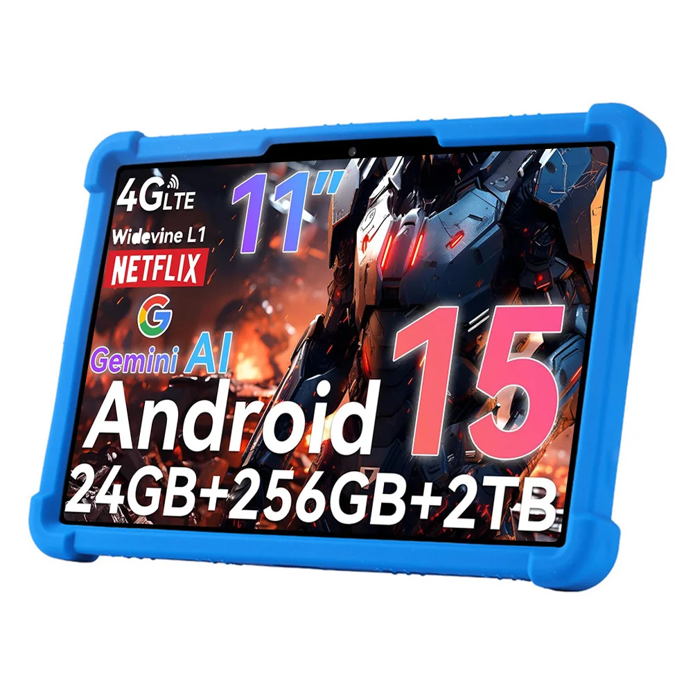 Tabwee T90 11 inch Android 15 tablet protective case Soft silicone adjustable stand protective case