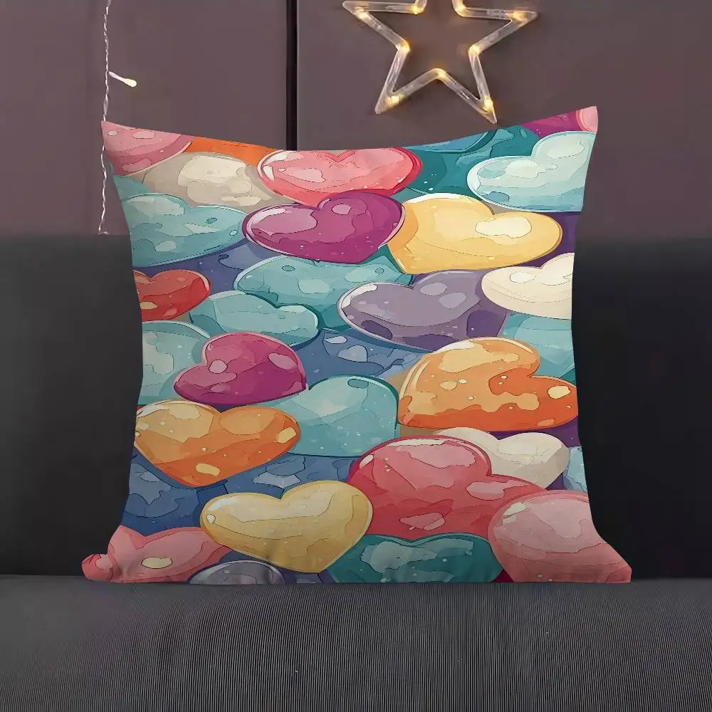 

Shiny Heart Collection Pillow Gift Home Office Decoration Pillow Bedroom Sofa Car Cushion CoverPillow Case