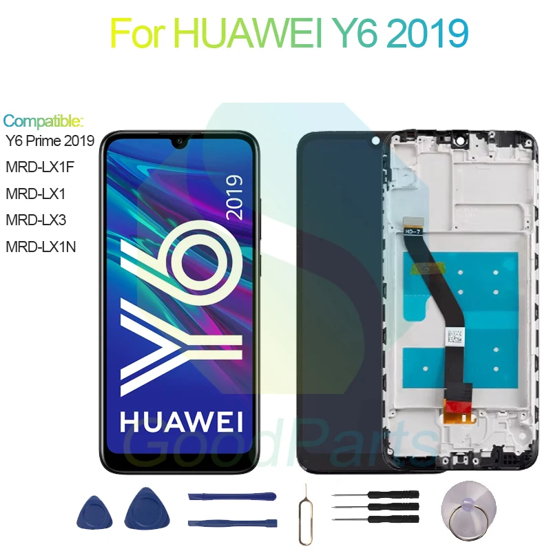 For HUAWEI Y6 2019 Screen Display Replacement 1560*720 MRD-LX1F/LX1/LX3/LX1N Y6 Prime 2019 LCD Touch Digitizer Assembly