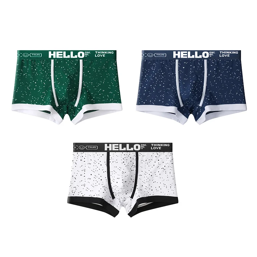 [Bloom the love] Brand HELLO Boxer Men Underwear Hot Print Cotton Boxershort Mens Boxers Man Cuecas Masculina Size M-3XL PB3289