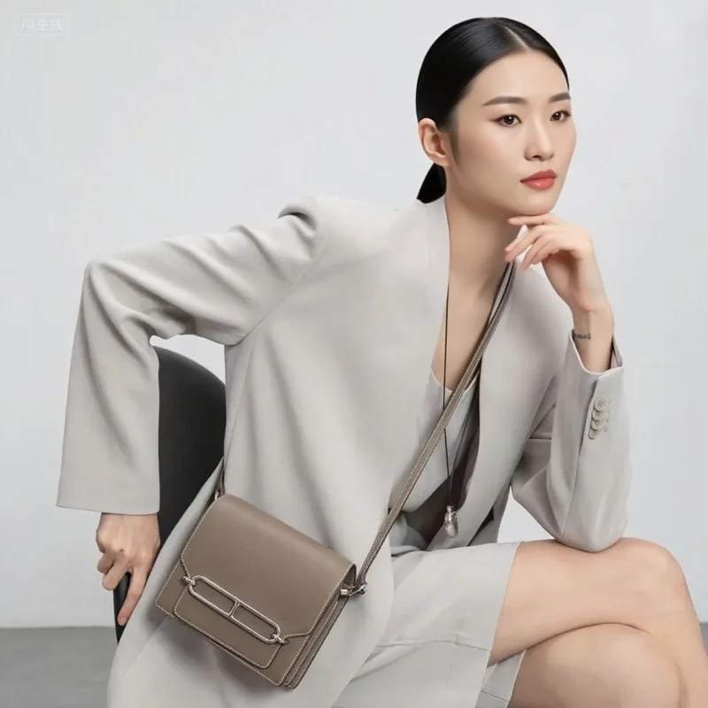 

2025 New Arrival: Chic Genuine Leather Women's Shoulder/Crossbody Bag. Premium Small Square Commuter Style with Distinctive