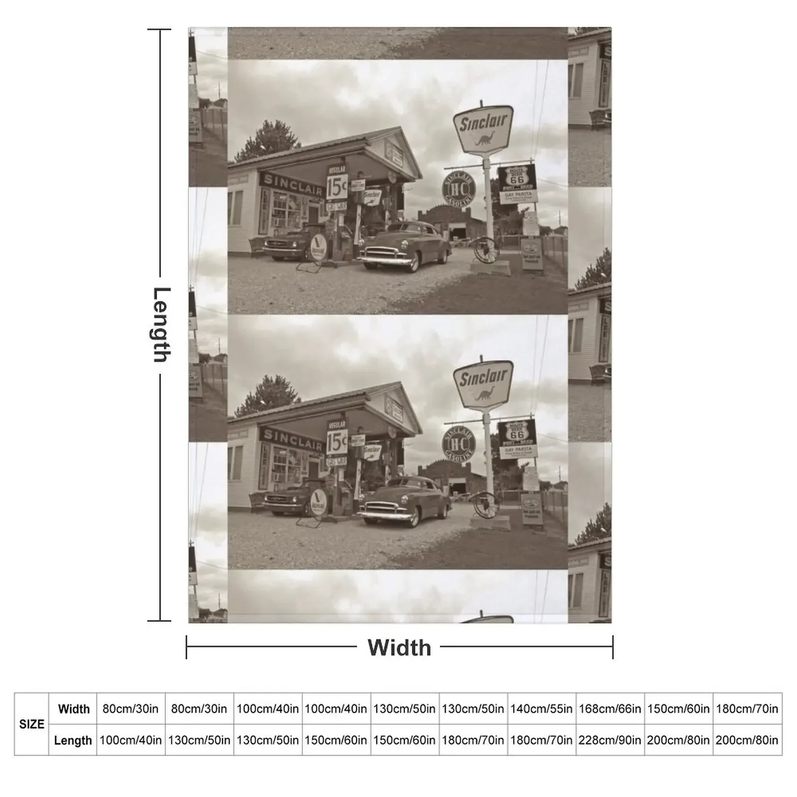 Old Gas Station Throw Blanket Soft Big Decoratives Summer Shaggy Blankets