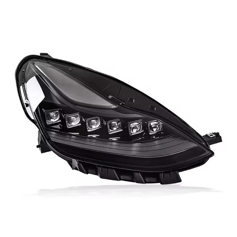 Headlight Assembly for Tesla Model3 ModelY 2010-2017 DRL Sequential Turn Signal Low LED High Beam Lens 1pc