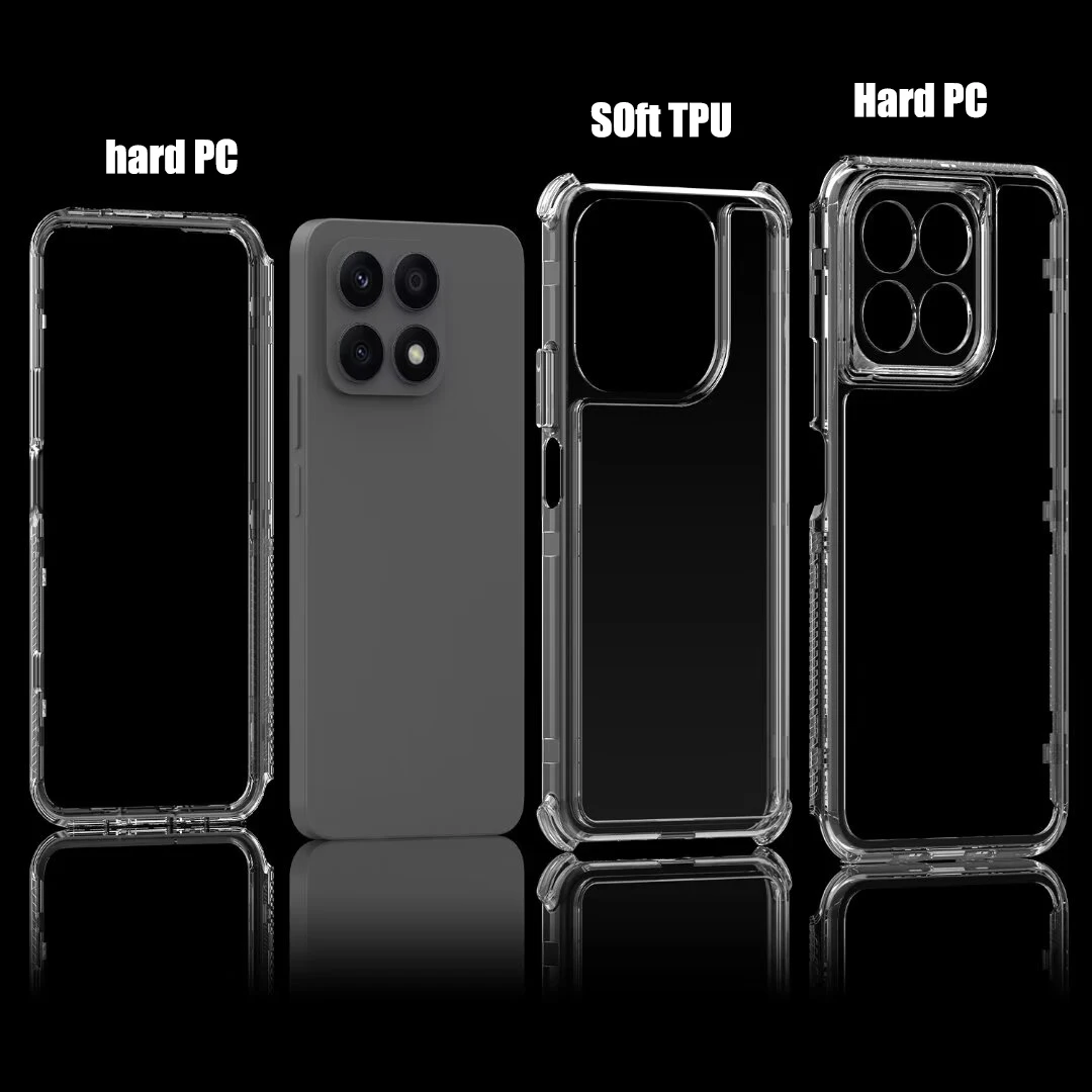 for Honor X8A 2023 Crystal Clear 3 in 1 Shockproof Transparent Cases ,Hard Bumper Soft TPU Protective Cover For Honor X8A Cases