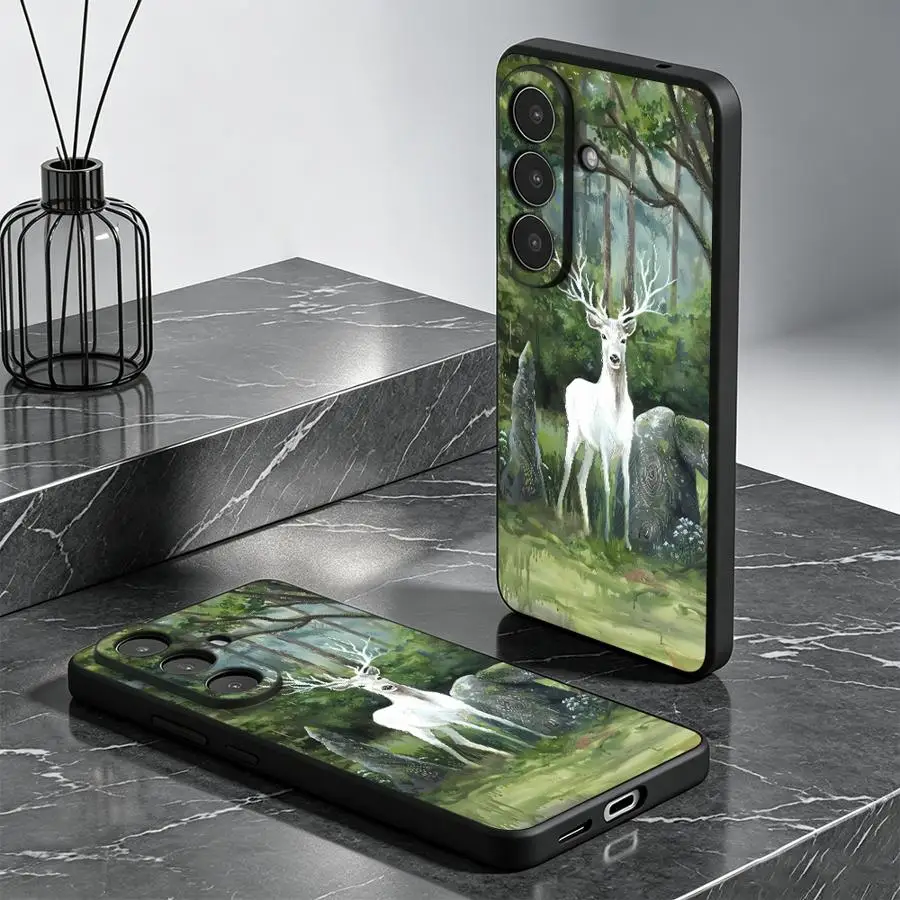 Sacred White Woodland Deer Phone Cover Case for Samsung Galaxy A57 A06 A05 A23 A52 A36 A73 A51 A37 A15 A55 A25 A16 A53 A17 A50