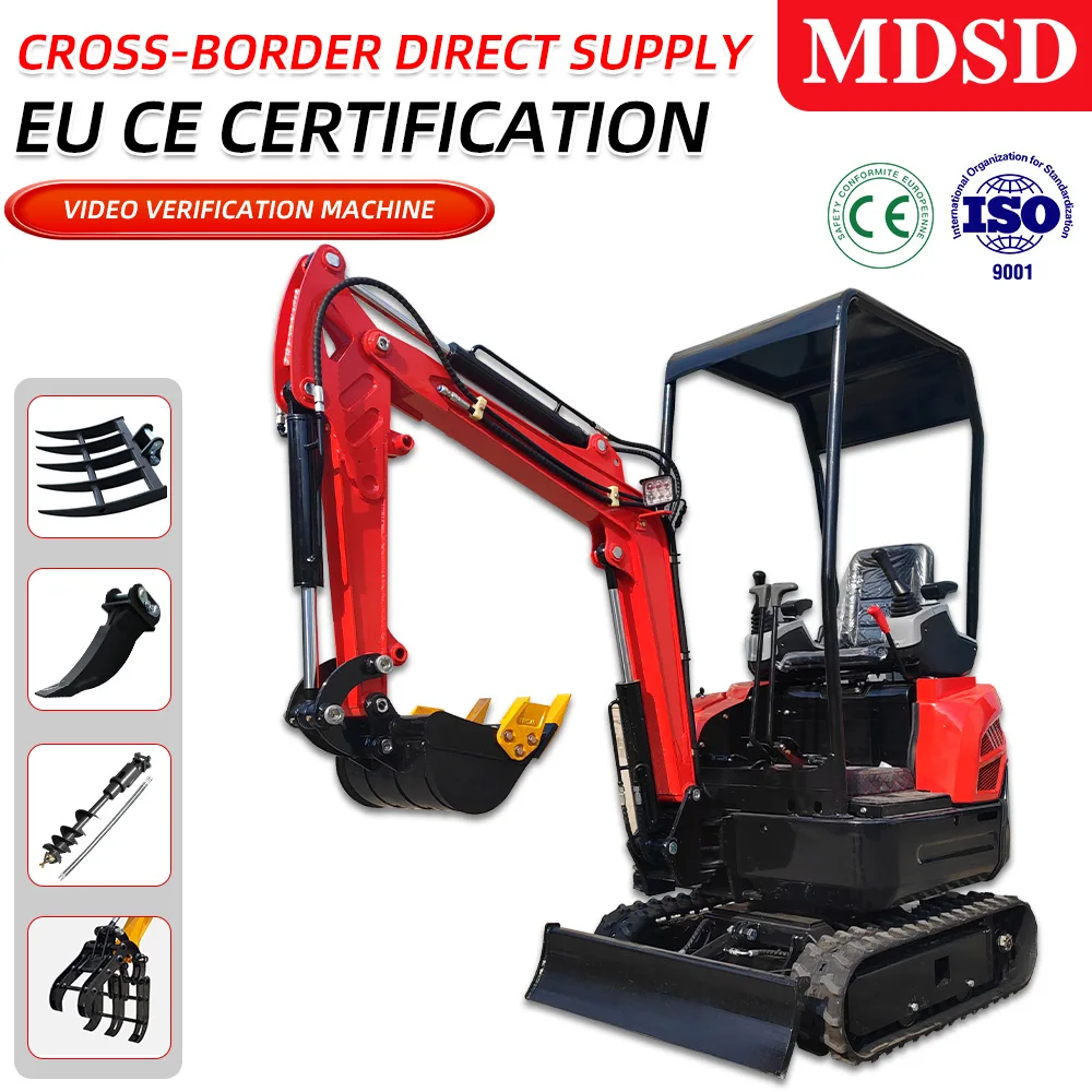 Excavator Mini 1.2 T 1.5T untuk Pertanian dan Kebun, Excavator Mini Crawler Hidrolik untuk Kubota EPA Euro 5, Mini Digger, Penjualan Sesuai Pesanan