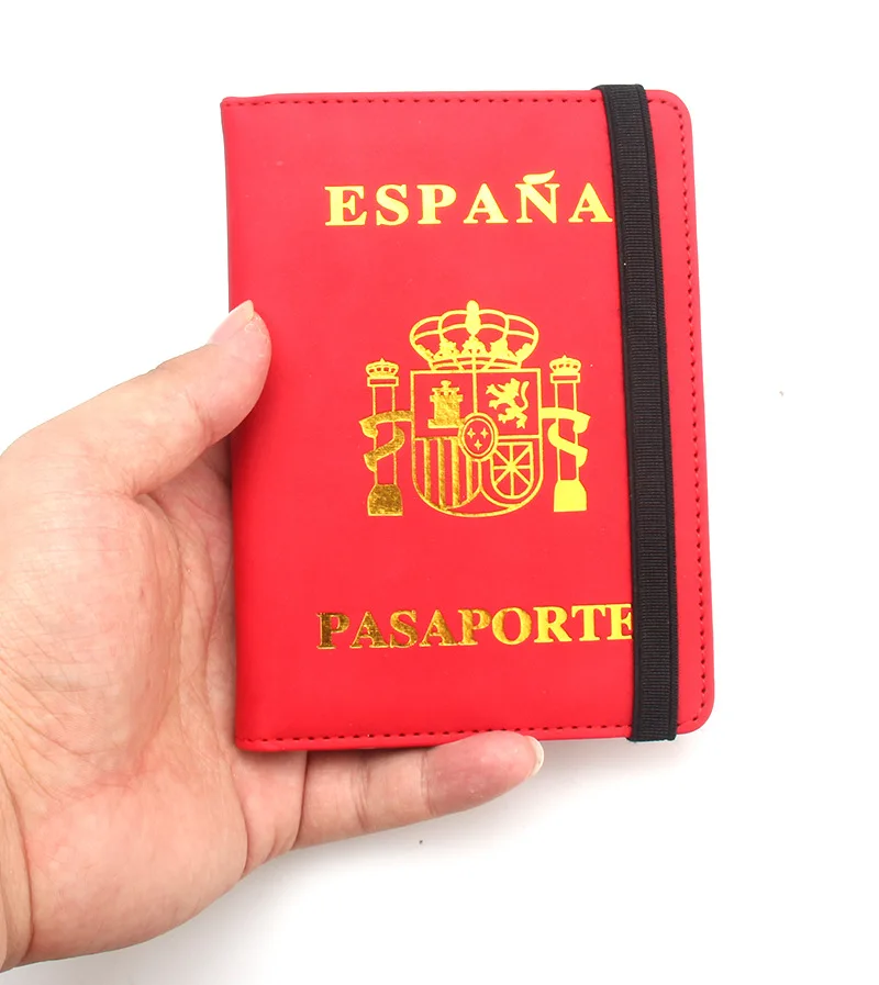 Couverture de passeport en cuir espagnol avec blocage RFID, porte-billets, carte de crédit, voyage d\'affaires, portefeuille de voyage, hommes et