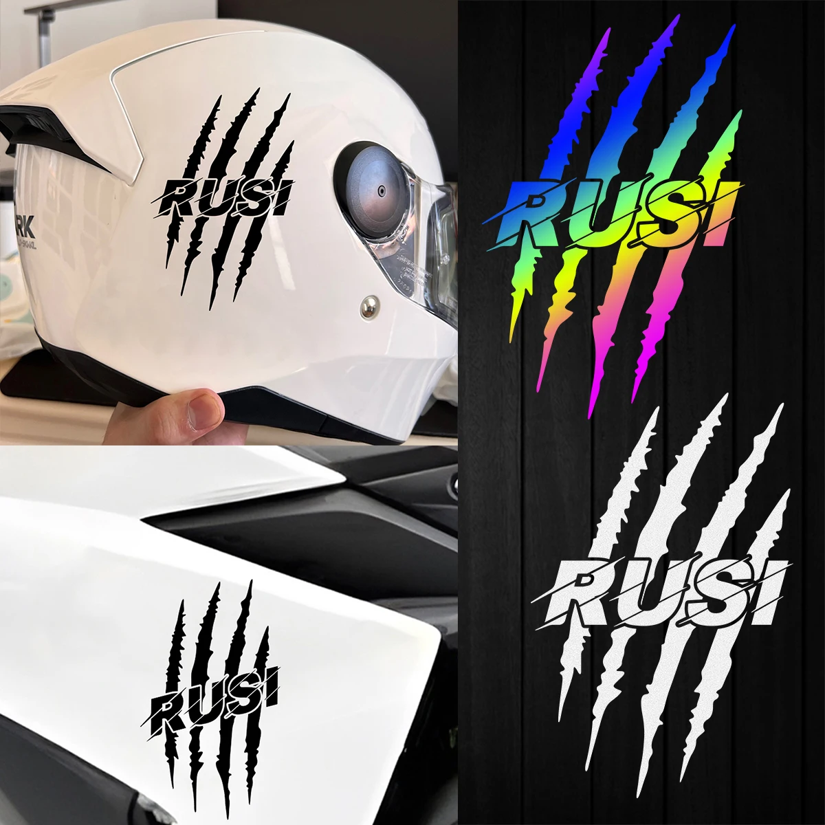 

Devil Claw Reflective Motorcycle RUSI Vinyl Sticker Moto Bike Body Windshield Helmet Fuel Tank Accessories Waterproof Stickers