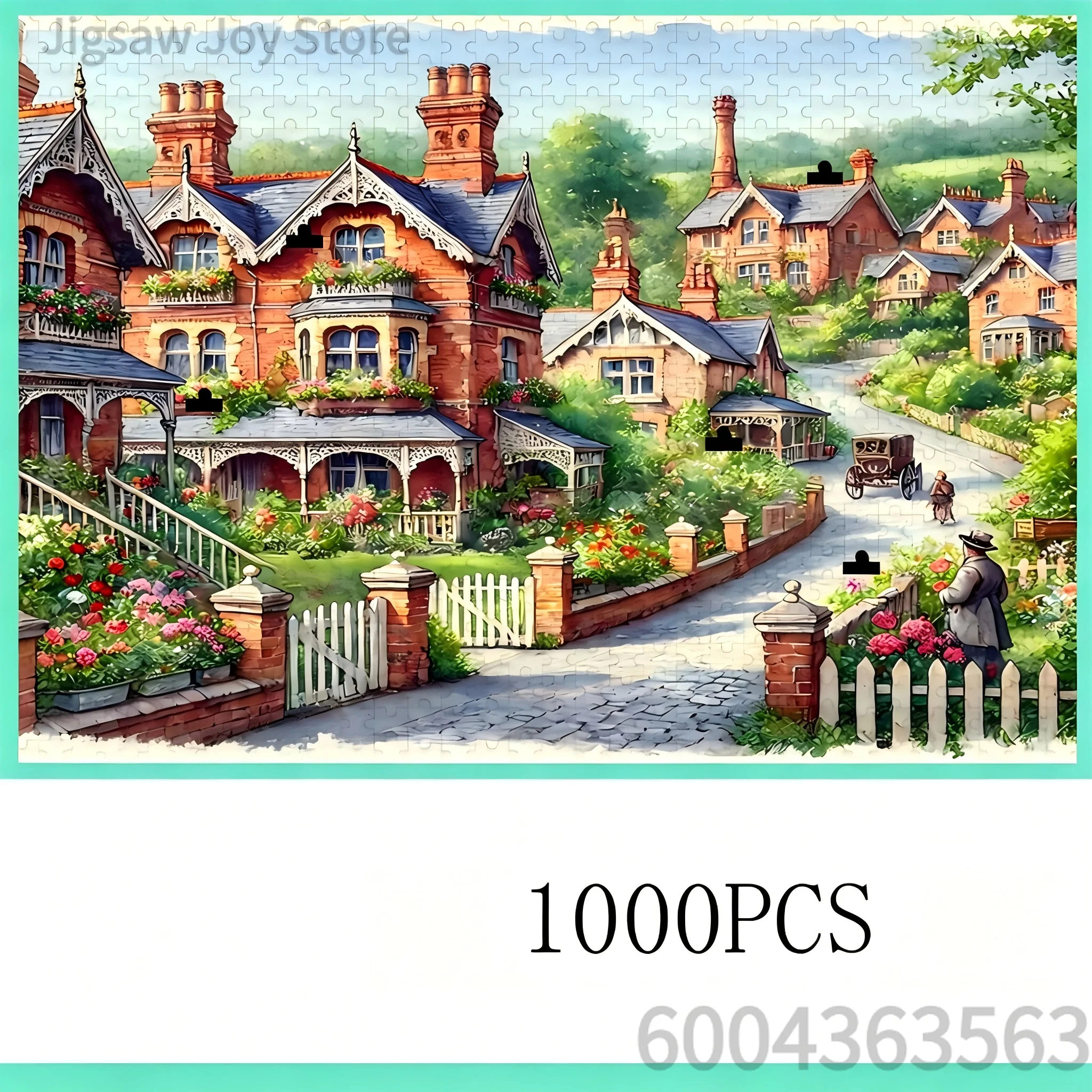 Adults Jigsaw Puzzle 500-2000pcs Beautiful Landscape Country House Flower Garden Street View Brain Teaser Toy Birthday Present