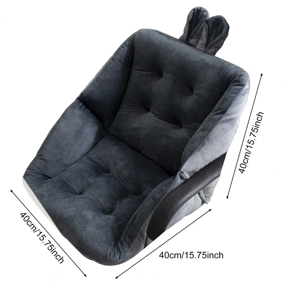 Footrest Cushion Thickened Soft Cushion with Bunny Ear Decor Back Support Seat Mat for Office Car Airplane Rocking Chair Use