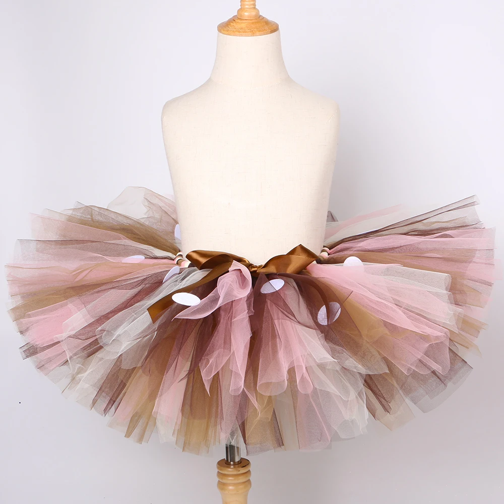 Girls Deer Tutu Skirt Fluffy Birthday Party Baby Girl Tutu Kids Dance Tulle Skirt Girls Christmas Deer Costume Antler Headband