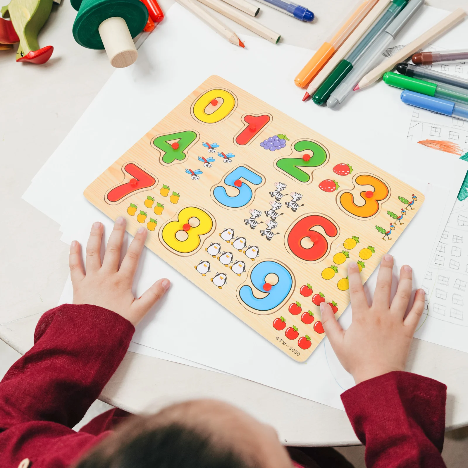 

for Kids Alphanumeric Puzzle Puzzles Toddlers Learning Toys Number Wooden Recognition Preschoolers