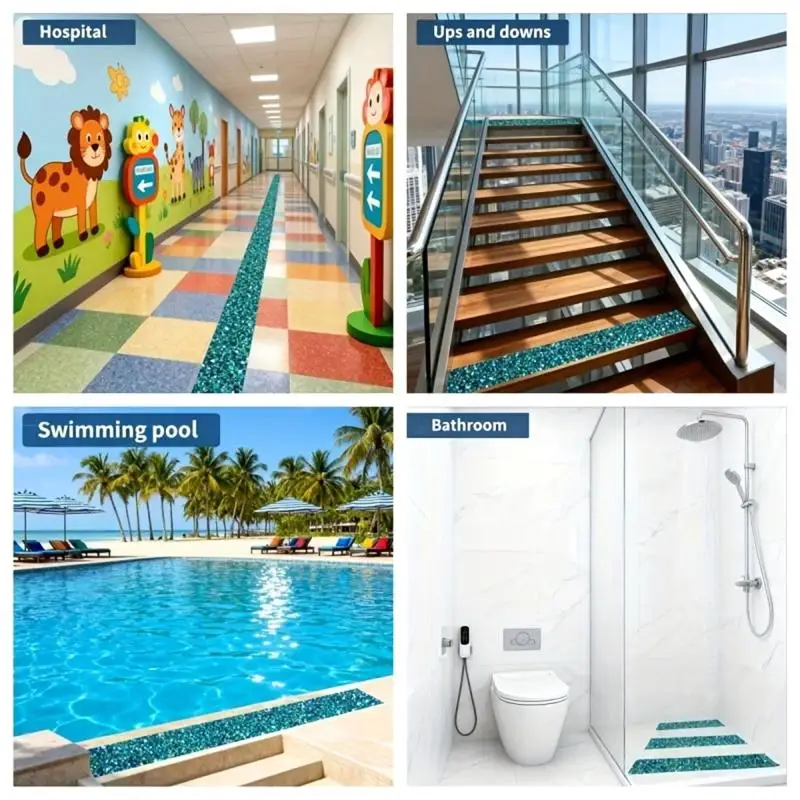 

High Strength Anti Slip Tape Heavy Duty Non Skid Adhesive for Indoor Outdoor Stairs Swimming Pool Safety Flooring